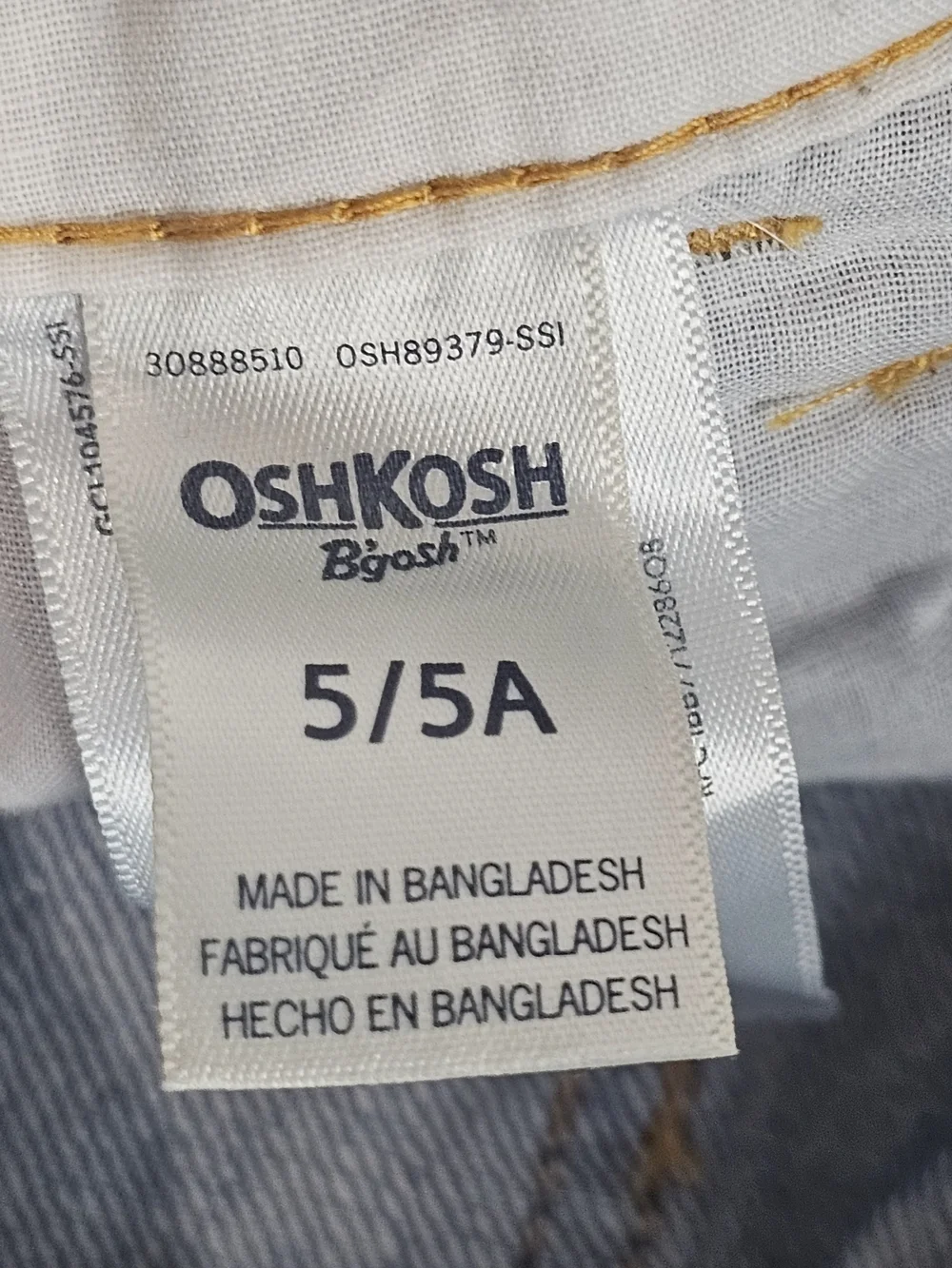 OshKosh B'gosh Girls Jean Overalls Shorts Size 5 Classic Vestbak Heritage Style